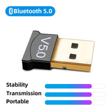 USB Bluetooth Adapters BT 5.0 USB Wireless Computer Adapter Audio Receiver Transmitter Dongles Laptop Earphone BLE Mini Sender