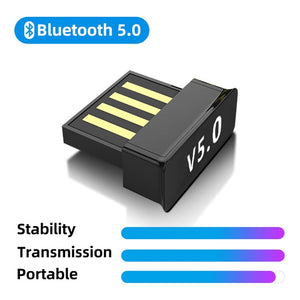 USB Bluetooth Adapters BT 5.0 USB Wireless Computer Adapter Audio Receiver Transmitter Dongles Laptop Earphone BLE Mini Sender