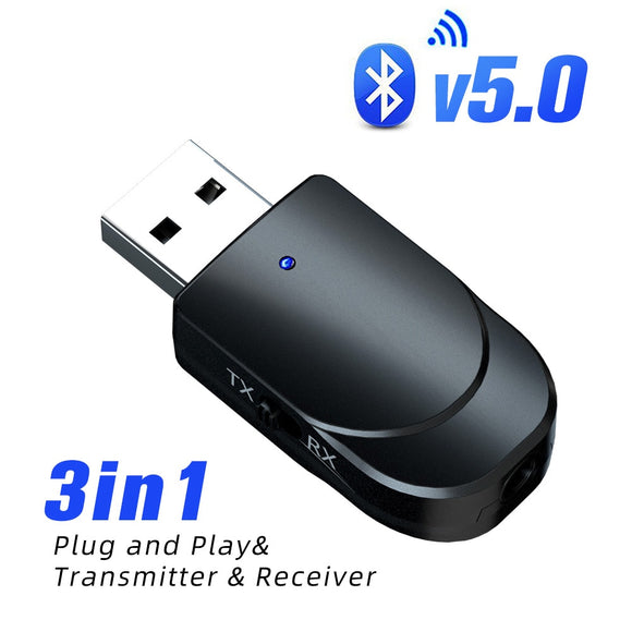 3 IN 1 USB Bluetooth Adapter Aux Audio Bluetooth Receiver 3.5mm Jack Output Wireless Bluetooth Transmitter 5.0 Car TV Speaker